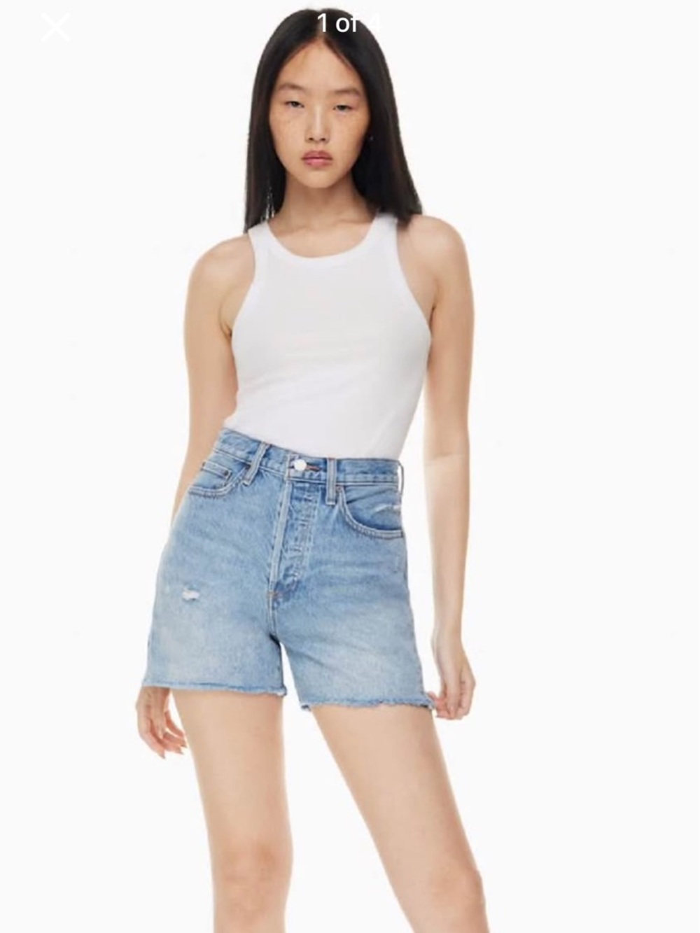 Aritzia Yoko high rise denim shorts